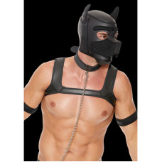 KIT PUPPY CONJUNTO DE 4 PEÇAS EM NEOPRENE PRETO OUCH S/M