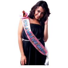 FAIXA COM ALFINETE "PARA A NOIVA MAIS AMOROSA"