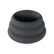 CONJUNTO DE 3 ANÉIS EM SILICONE PARA O PÉNIS WIDE O S/M/L PRETO LEVELZ