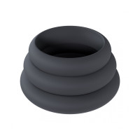CONJUNTO DE 3 ANÉIS EM SILICONE PARA O PÉNIS WIDE O L/XL/XXL PRETO LEVELZ