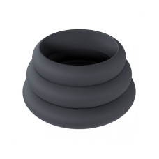 CONJUNTO DE 3 ANÉIS EM SILICONE PARA O PÉNIS WIDE O L/XL/XXL PRETO LEVELZ