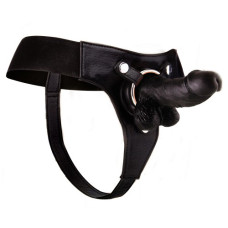 STRAP-ON REALISTA DE COURO OUCH 6 POLEGADAS PRETO