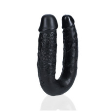 DILDO DUPLO U SHAPED DOUBLE DILDO 5 / 12,7 CM PRETO REALROCK