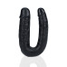 DILDO DUPLO U SHAPED DOUBLE DILDO 5 / 12,7 CM PRETO REALROCK