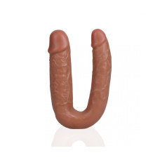 DILDO DUPLO U SHAPED DOUBLE DILDO 5 / 12,7 CM TAN REALROCK