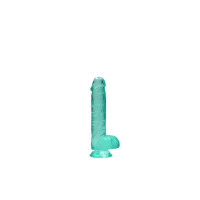 DILDO REALISTA COM TESTÍCULOS CRYSTAL CLEAR 6 /15 CM VERDE REALROCK