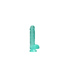 DILDO REALISTA COM TESTÍCULOS CRYSTAL CLEAR 6 /15 CM VERDE REALROCK