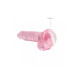 DILDO REALISTA COM TESTÍCULOS CRYSTAL CLEAR 7 /17 CM ROSA REALROCK