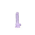 DILDO REALISTA COM TESTÍCULOS CRYSTAL CLEAR 7 /17 CM ROXO REALROCK