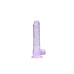 DILDO REALISTA COM TESTÍCULOS CRYSTAL CLEAR 8 /19 CM ROXO REALROCK