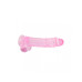 DILDO REALISTA COM TESTÍCULOS CRYSTAL CLEAR 9 /22 CM ROSA REALROCK