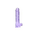 DILDO REALISTA COM TESTÍCULOS CRYSTAL CLEAR 9 /22 CM ROXO REALROCK
