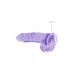 DILDO REALISTA COM TESTÍCULOS CRYSTAL CLEAR 9 /22 CM ROXO REALROCK