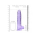DILDO REALISTA COM TESTÍCULOS CRYSTAL CLEAR 9 /22 CM ROXO REALROCK