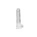 DILDO REALISTA COM TESTÍCULOS CRYSTAL CLEAR 9 /22 CM TRANSPARENTE REALROCK