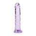 DILDO REALISTA STRAIGHT CRYSTAL CLEAR 6 /14,5 CM ROXO REALROCK