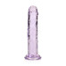 DILDO REALISTA STRAIGHT CRYSTAL CLEAR 6 /14,5 CM ROXO REALROCK