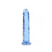 DILDO REALISTA STRAIGHT CRYSTAL CLEAR 7 /18 CM AZUL REALROCK