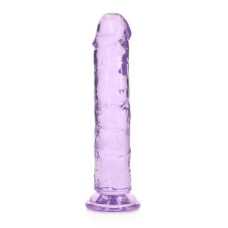DILDO REALISTA STRAIGHT CRYSTAL CLEAR 7 /18 CM ROXO REALROCK