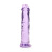 DILDO REALISTA STRAIGHT CRYSTAL CLEAR 7 /18 CM ROXO REALROCK