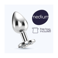 PLUG ANAL JOIA BIJOU TRANSPARENTE MÉDIO CRUSHIOUS COM BOLSA