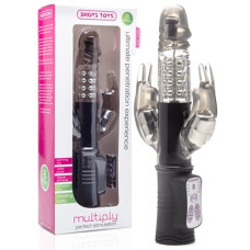 VIBRADOR COM ESTIMULADOR DUPLO MULTIPLY PRETO