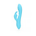 VIBRADOR RIBBED ULTRA SOFT SILICONE RABBIT GLACIAL BLUE LOVELINE