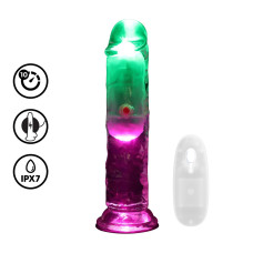 VIBRADOR COM LED E COMANDO LED VIBRATING STRAIGHT COCK 6 /15 CM REALROCK