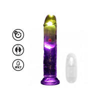 VIBRADOR COM LED E COMANDO LED VIBRATING STRAIGHT COCK 7 /18 CM REALROCK
