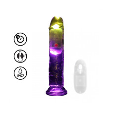 VIBRADOR COM LED E COMANDO LED VIBRATING STRAIGHT COCK 7 /18 CM REALROCK