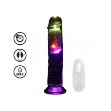 VIBRADOR COM LED E COMANDO LED VIBRATING STRAIGHT COCK 8 /20 CM REALROCK VIBRADOR COM LED E COMANDO LED VIBRATING STRAIGHT COCK 8 /20 CM REALROCK