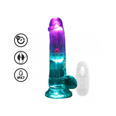 VIBRADOR COM LED E COMANDO LED VIBRATING STRAIGHT COCK WITH BALLS 6 /15 CM REALROCK