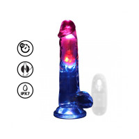 VIBRADOR COM LED E COMANDO LED VIBRATING STRAIGHT COCK WITH BALLS 8 /20 CM REALROCK VIBRADOR COM LED E COMANDO LED VIBRATING STRAIGHT COCK WITH BALLS 8 /20 CM REALROCK