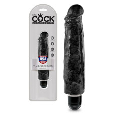VIBRADOR REALÍSTICO KING COCK VIBRATING STIFFY 7 PRETO