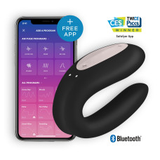 VIBRADOR DOUBLE JOY COM APP SATISFYER PRETO